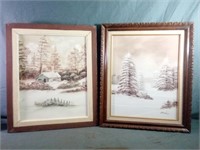 Wooden Framed Signed Paintings Measure From