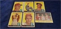 (6) 1958 Topps Baseball Cards
