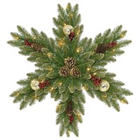 32 Inch Gold Dunhill Fir Snowflake - LED Lights