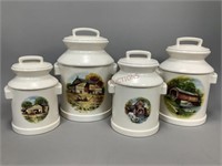 Ceramic Canisters in the shape of Milk Cans