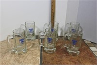 Set of 6 Glass Budweiser Mugs