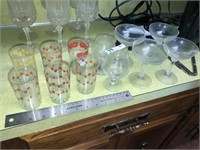 Vintage Juice Glasses & Stems Grp