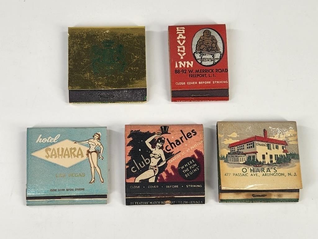 5) VINTAGE ADVERTISING FEATURE MATCHBOOKS