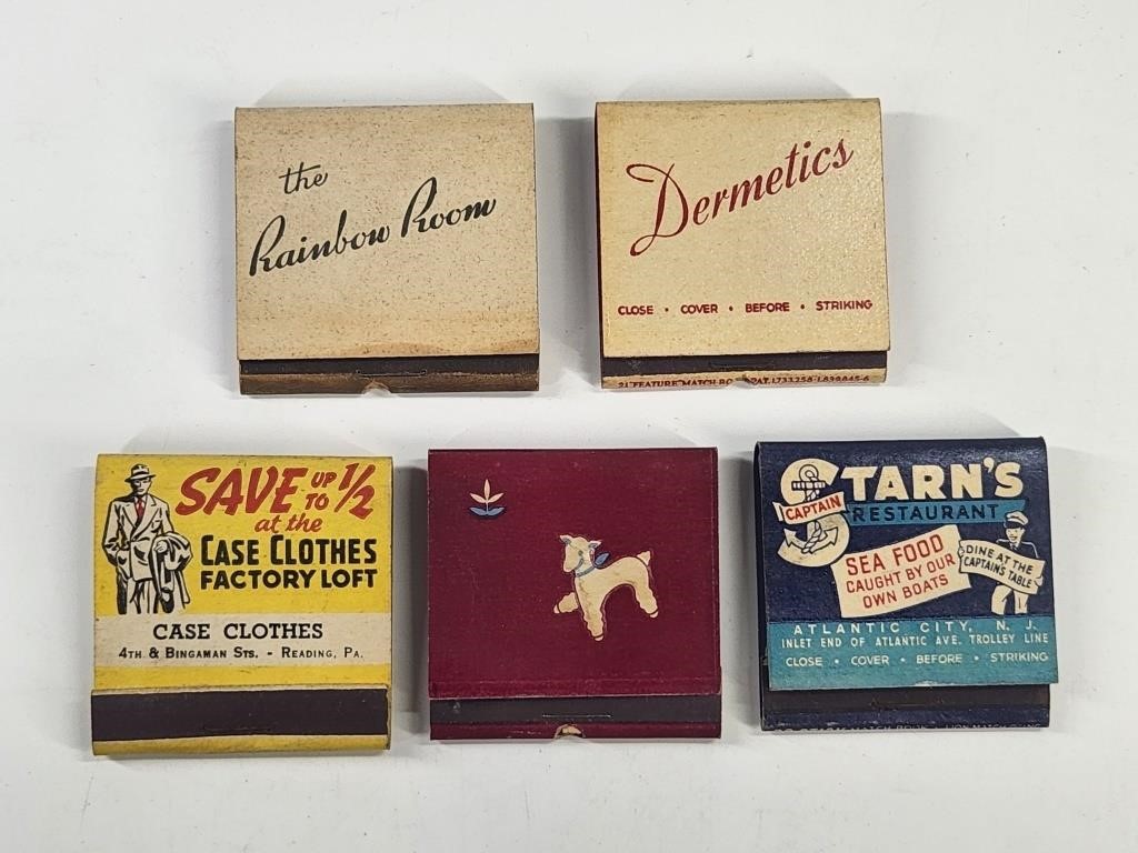 5) VINTAGE ADVERTISING FEATURE MATCHBOOKS