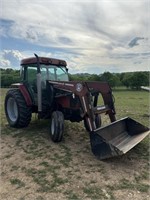 Case 90 Cab Tractor & Bush Hog 240 Loader (5178