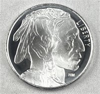 1oz Troy Silver Round, Buffalo/Chief .999 BU