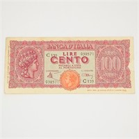 Italian Lire Cento 100 1943