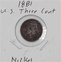 1881 U.S. Three Cent Nickel