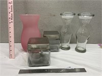 Lot Of Glass Canisters Etc.