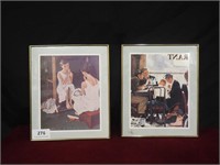 Lot of 2 Normal Rockwell Prints In Frame