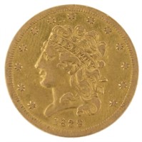 1838 Classic Liberty Head $5.00 Gold Coin *Rare