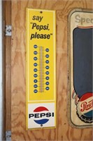 Pepsi "Say Pepsi Please Thermometer " 7 1/4 X 28"