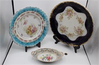 Floral Plates and Nut Dish