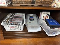 2 Medium Plastic Bins with Country Music CD's,