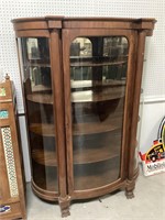 Bow front China cabinet 65x47x18