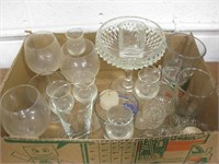 Box Of Assorted Glassware