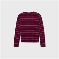 Women's Striped Slim Fit Long Sleeve T-Shirt - M