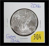 2016 Silver Eagle, gem BU