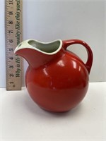 HALL POTTERY RETRO RED BALL ICE LIP PITCHER #6