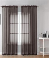 Basic Rod Pocket Sheer Voile Window Curtain Panels