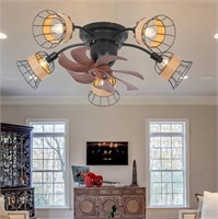 Bladeless Flush Mount Chandelier Fan w/Remote