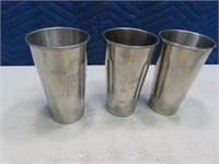 (3) Stainless HAM BEACH original Malt Mixer Cups
