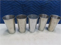(5) asst Brand Stainless Malt Mixer Cups