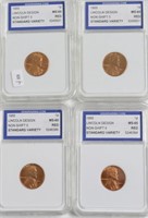 4// 1955 IGS MS65 RED LINCOLNS