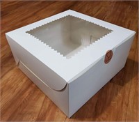 White Sturdy Window Cake Box 12x12x6inches