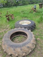 (2) 14.9-26 Tires, 1 Rim