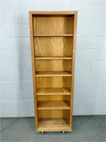 Solid Oak Bookcase W 5 Adj Shelves