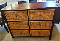 6-DRAWER RATTAN FACED CHEST