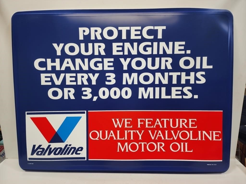 NOS Large 1996 Valvoline Oil Change Sign