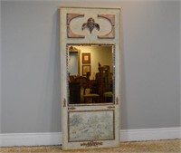 Contemporary trumeau mirror, signed