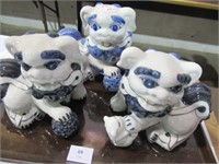 Oriental Ceramic Foo Dogs 7"H - qty 3