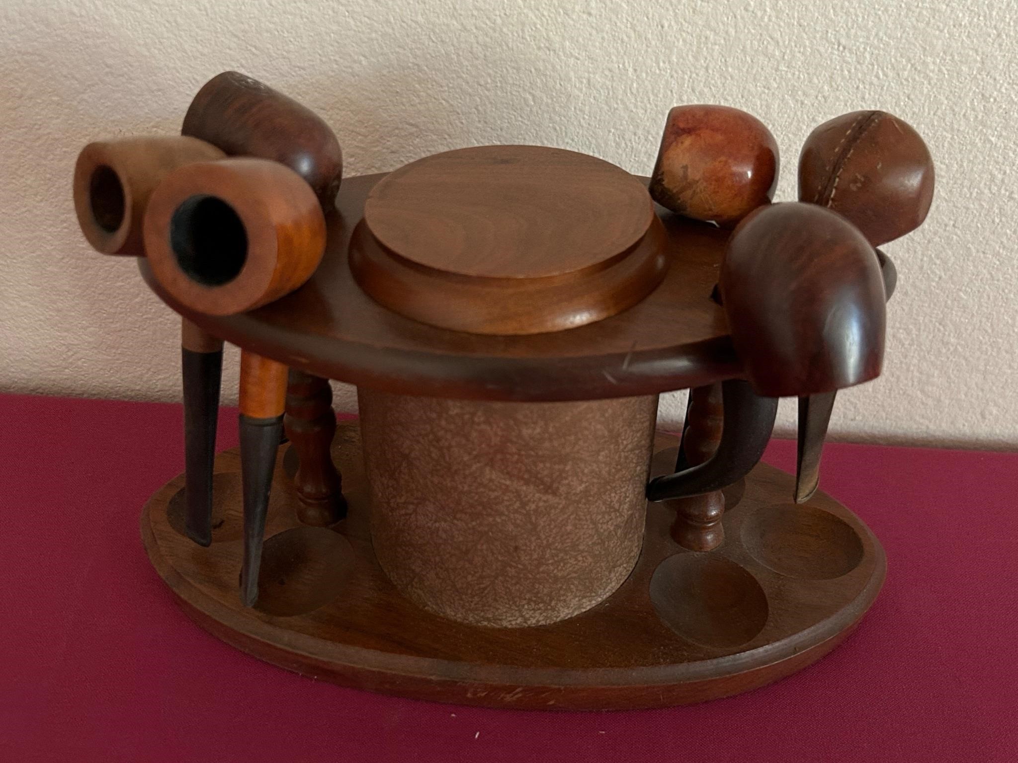 Fairfax Wood Pipe Stand with 6 Pipes