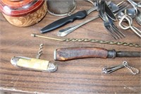 Pocket Knife/Copper Kettle, Antler Sharpener