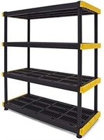 Black & Yellow 4-Tier Storage Shelving Unit