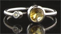 Bezel Set 3/4 ct Golden Citrine Designer Ring