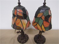 2 Stained Glass Lamps Battery Operated
