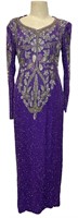Vintage YVES SAINT LAURENT Beaded Evening Gown