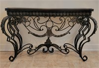 Heavy Ornate Wrought Iron Entryway / Console Table