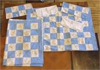 Embroidered Child's Twin Quilts and Pillow Covers.