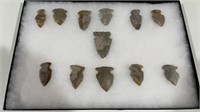 13 arrowheads in case