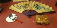 Vintage fan and trinket box