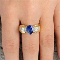18kt Gold 4 ctw Invisible Diamond Tanzanite Ring