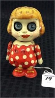 Tin Wind Up Toy Doll-Made in Japan