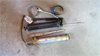 2 Grease guns, 2 Oil Filter Wrenches