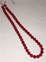 Polished Red Bead Necklace Strand