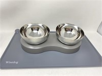 New Wisdog Stainless Steel Pet Bowls in Stand